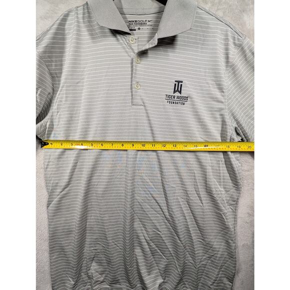 Tiger Woods Foundation Nike Performance Golf Gray Polo Size Medium Earl Woods - Picture 6 of 8